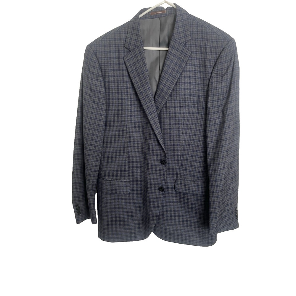Peter Millar sportcoat 44t Navy Grey Plaid